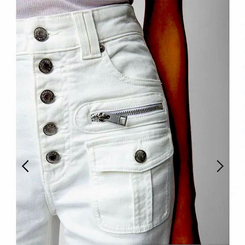 ZADIG AND VOLTAIRE EYES ON JEANS WHITE ZIPPER DETAIL SIZE 28 NWT SOLD OUT IN WHT